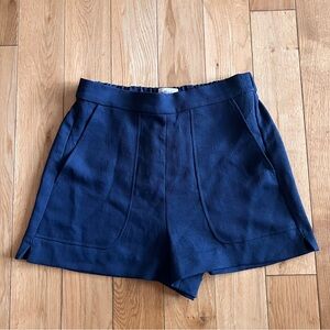 Wilfred Aritzia Womens Boissier High Waisted Dark Blue Trouser Shorts Size S